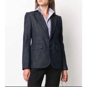 Ralph Lauren Purple Label Yvette Denim Blazer In Black Denim Size 2